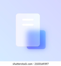 document glass morphism trendy style icon. document color vector icon with blur, transparent glass and purple gradient. for web and ui design, mobile apps promo business polygraphy