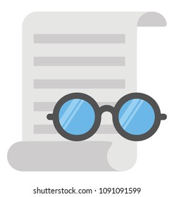 
A document with glasses
