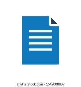 document glyph blue color icon vector 