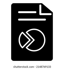Icono plano de glifo de documento aislado en fondo blanco