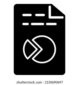 Document Glyph Flat Symbol einzeln auf weißem Hintergrund