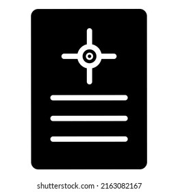 Document Glyph Flat Icon Isolated On White Background