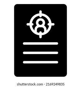 Document Glyph Flat Icon Isolated On White Background