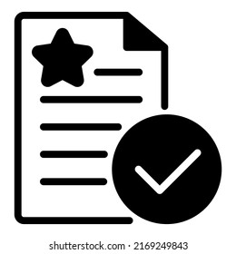 Document Glyph Flat Icon Isolated On White Background