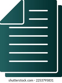 Document Glyph Gradient Vector Icon Design