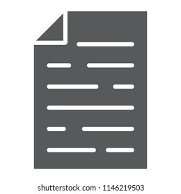 Document glyph icon, office and work, file sign, vector graphics, a solid pattern on a white background, eps 10.