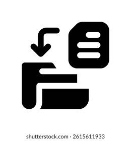 document glyph icon. Strong and solid vector icon for websites, mobile interfaces, presentations, and visual branding. High quality and easy to edit.