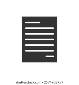 Document glyph icon. Vector illustration