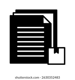 Glifo de documento, mini icono de ilustración. uso para concepto moderno, impresión, interfaz de usuario, kit de UX, Web y desarrollo de App. Vector relacionado con ventas, logística y comercio electrónico