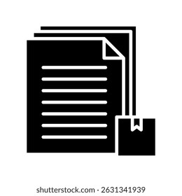 Document glyph, mini illustration icon. use for modern concept, print, UI, UX kit, web and app development. Vector related to sales, logistic and ecommerce
