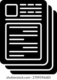 Diseño de icono de estilo de glifo de documento
