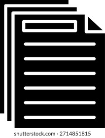 Diseño de icono de estilo de glifo de documento