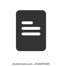 Document glyph vector icon isolated Document stock vector icon for web, mobile app and ui design