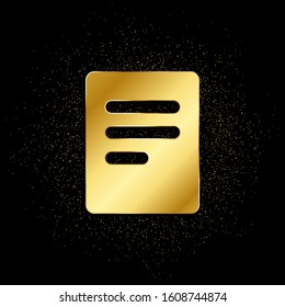 document gold icon. Vector illustration of golden particle background. isolated vector sign symbol - Education icon black background