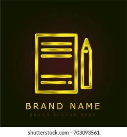 Document golden metallic logo