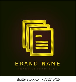 Document golden metallic logo