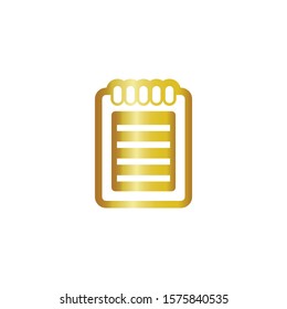 Document in golden vector icon on a white background