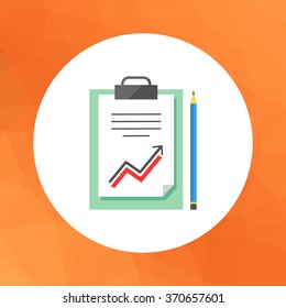 Document with graph and pencil