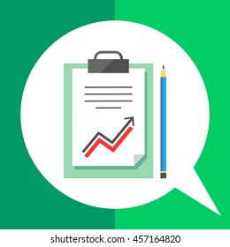 Document with graph and pencil
