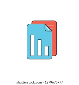 document graphic color line icon. office vector illustration symbol. editable stroke