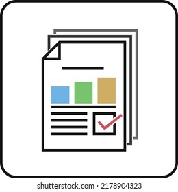 Document and graphic icon for website and design in vector.