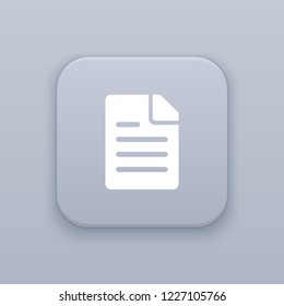 Document, gray vector button with white icon on gray background