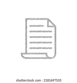Document grey sketch vector icon. Flat design