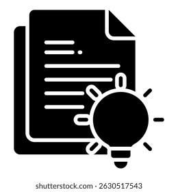 Document gylph icon. Simple vector icon design in gylph style. Editable vector format