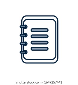 Diseño de iconos de estilo de medio color de la mitad de línea de documento, almacenamiento de archivos de datos organización oficina empresarial e información Tema vectorial
