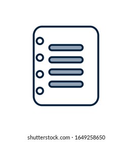Diseño de iconos de estilo de medio color de la mitad de línea de documento, almacenamiento de archivos de datos organización oficina empresarial e información Tema vectorial