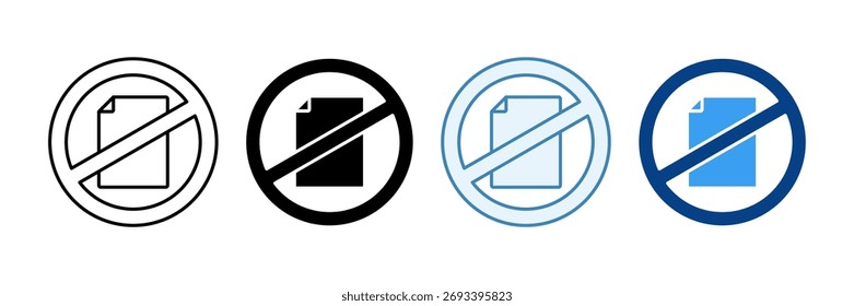 Documento Parado Ícone Definir Coleção de Vários Estilos