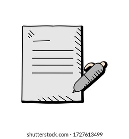 document hand drawn vector design. business icon