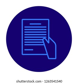 Document in hand icon