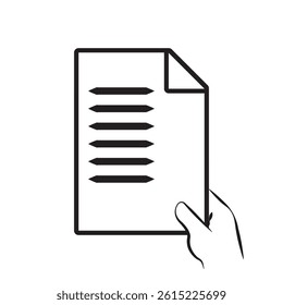 Document in Hand Icon Vector Illustration