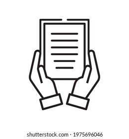 Document handover icon Vector line