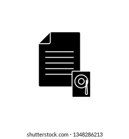 Document hard disk, file vector icon. Premium quality graphic design icon. One of the collection icons for websites, web design, mobile app