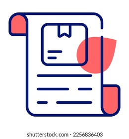 A document having a package symboling delivery detail