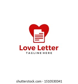 Document heart logo design concept. Love letter icon illustration