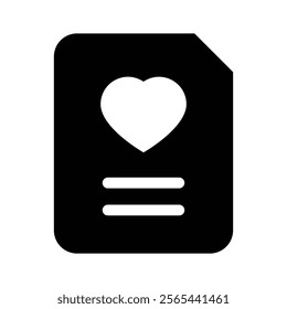 A document with a heart symbolizing favorite or special documents