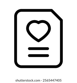 A document with a heart symbolizing favorite or special documents