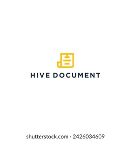 Document Hive Honey logo design vector illustration
