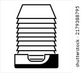 Document Holder Tray Icon, Office Paper Holder Tray Vector Art Illustration