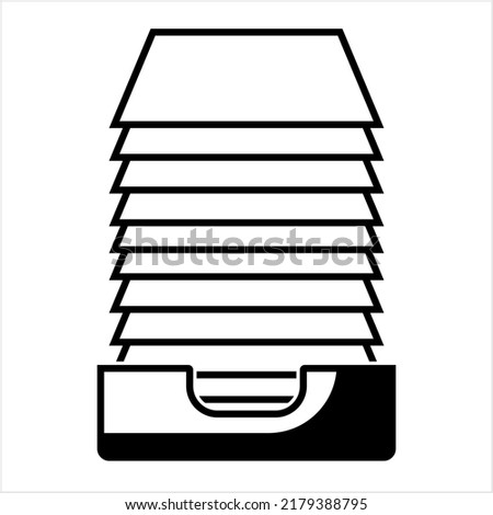 Document Holder Tray Icon, Office Paper Holder Tray Vector Art Illustration