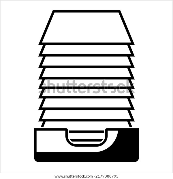 Document Holder Tray Icon, Office Paper\
Holder Tray Vector Art\
Illustration