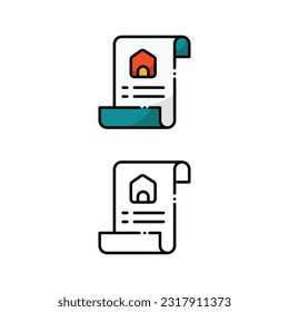 Document home icon design in two variation color