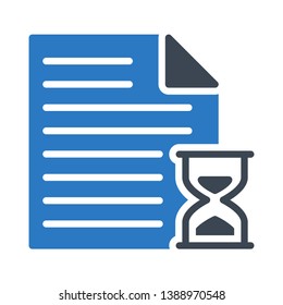 document hourglass glyph double color