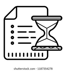Document and hourglass line icon