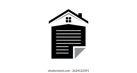 documento e ícone da casa logotipo combinação design, modelo de design de logotipo, símbolo, ícone, ideias criativas.