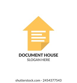 Concepto de logotipo de la casa de documentos. Ilustración vectorial de logotipo de lista de inicio
