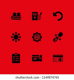 document icon. 9 document set with return, patent, clipboard and business and finance vector icons for web and mobile app